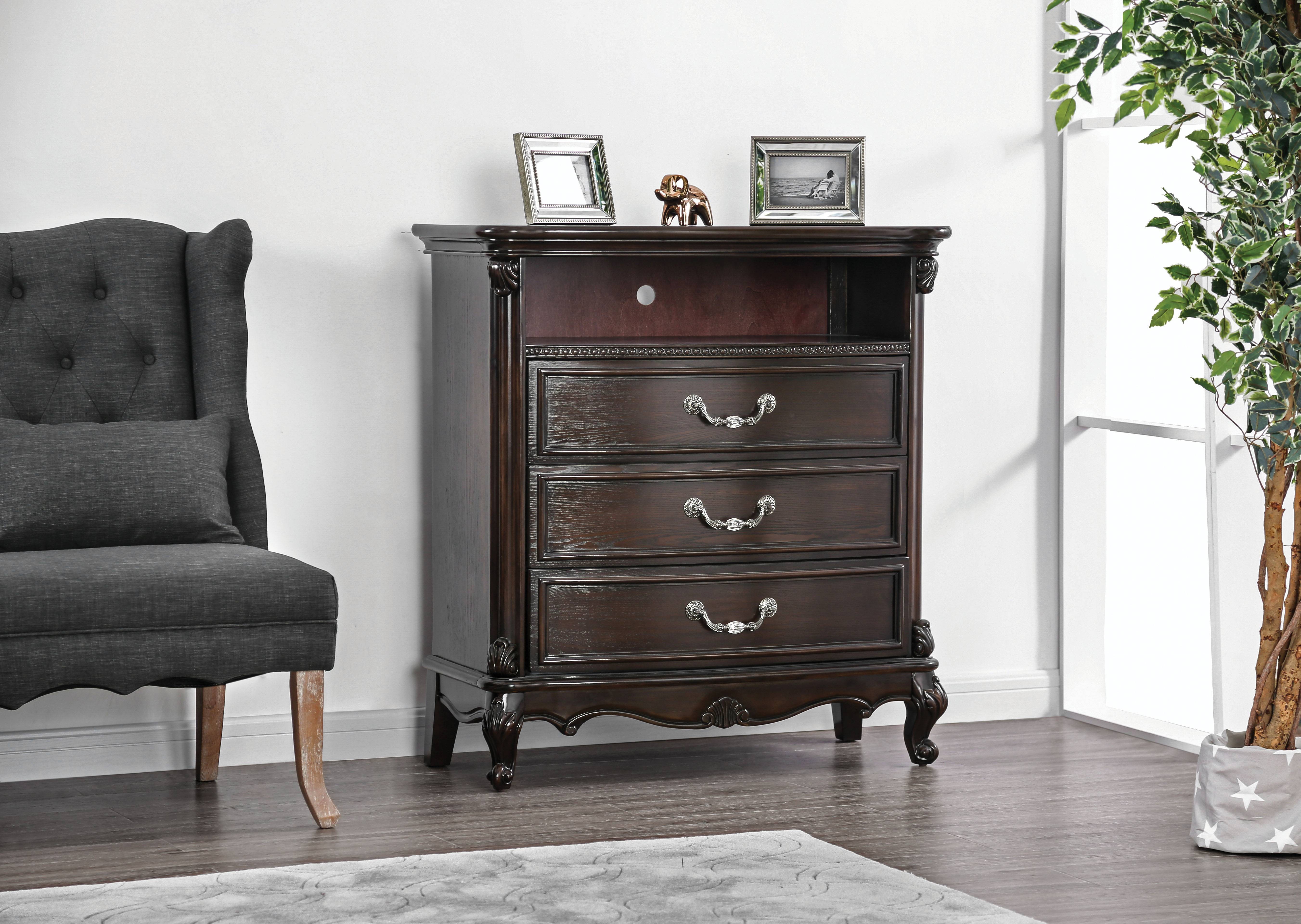 Fiana Traditional 1-Shelf Media Chest